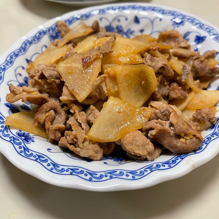 【簡単】大根と豚肉の生姜焼き